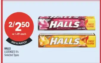 Shoppers Drug Mart HALLS LOZENGES offer