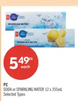 Shoppers Drug Mart PC SODA or SPARKLING WATER offer