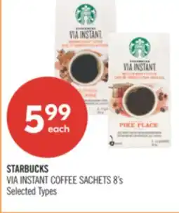 Shoppers Drug Mart STARBUCKS VIA INSTANT COFFEE SACHETS offer