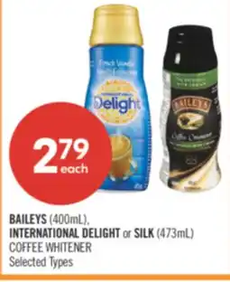 Shoppers Drug Mart BAILEYS (400mL), INTERNATIONAL DELIGHT or SILK (473mL) COFFEE WHITENER offer