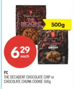 Shoppers Drug Mart PC THE DECADENT CHOCOLATE CHIP or CHOCOLATE CHUNK COOKIE offer