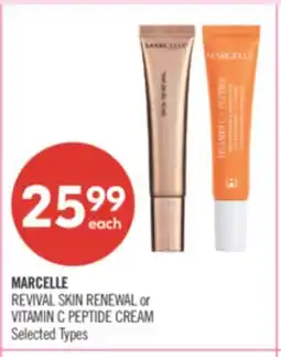 Shoppers Drug Mart MARCELLE REVIVAL SKIN RENEWAL or VITAMIN C PEPTIDE CREAM offer