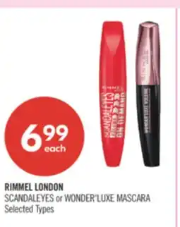 Shoppers Drug Mart RIMMEL LONDON SCANDALEYES or WONDER'LUXE MASCARA offer