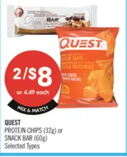 Shoppers Drug Mart QUEST PROTIEN CHIPS (32g) or SNACK BAR (60g) offer