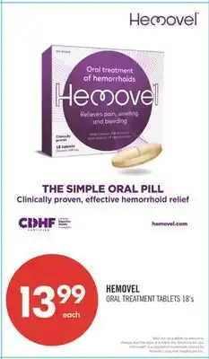 Shoppers Drug Mart HEMOVEL ORAL TREATMENT TABLETS offer