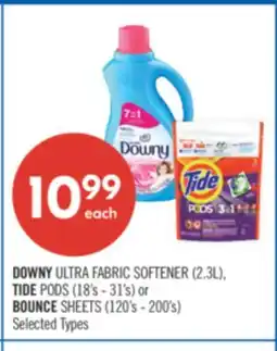 Shoppers Drug Mart DOWNY ULTRA FABRIC SOFTENER (2.3L), TIDE PODS (18's - 31's) or BOUNCE SHEETS (120's - 200's) offer