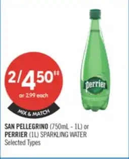 Shoppers Drug Mart SAN PELLEGRINO (750ml - 1L) or PERRIER (IL) SPARKLING WATER offer