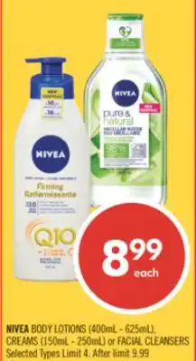 Shoppers Drug Mart NIVEA BODY LOTIONS (400mL - 625mL), CREAMS (150mL - 250mL) or FACIAL CLEANSERS offer