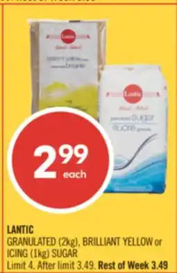 Shoppers Drug Mart LANTIC GRANULATED (2kg), BRILLIANT YELLOW or ICING (1kg) SUGAR offer