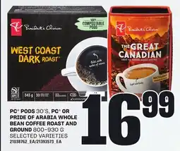 Independent City Market PC PODS 30'S, PC OR PRIDE OF ARABIA WHOLE BEAN COFFEE ROAST AND GROUND 800-930 G offer