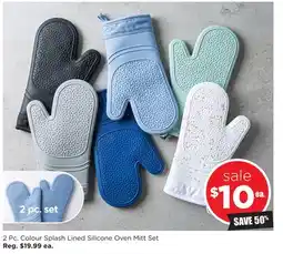 Kitchen Stuff Plus 2 Pc. Colour Splash Lined Silicone Oven Mitt Set offer