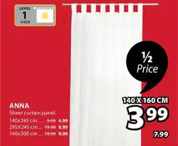 JYSK ANNA Sheer curtain panel offer