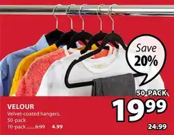 JYSK VELOUR Velvet-coated hangers, 50-pack offer