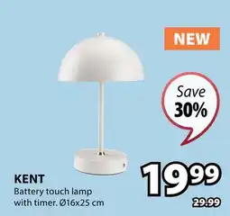 JYSK KENT Battery touch lamp with timer offer