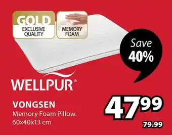 JYSK VONGSEN Memory Foam Pillow offer