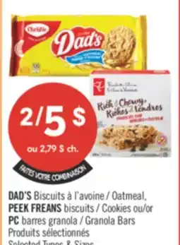 Pharmaprix DAD'S Oatmeal, PEEK FREANS Cookies or PC Granola Bars offer