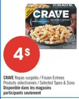 Pharmaprix CRAVE Frozen Entrees offer