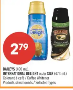 Pharmaprix BAILEYS (400 mL), INTERNATIONAL DELIGHT or SILK (473 mL) Coffee Whitener offer