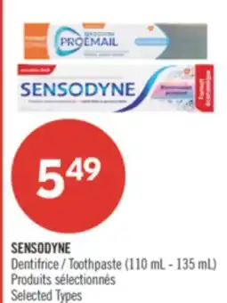 Pharmaprix SENSODYNE Toothpaste offer