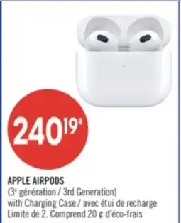 Pharmaprix APPLE AIRPODS 3rd Generation with Charging Case offer
