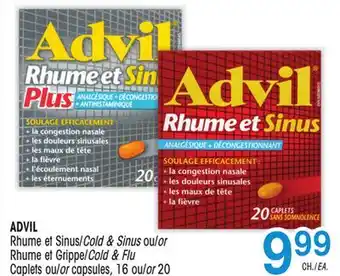 Uniprix ADVIL Rhume et sinus/Cold & sinus ou/or Rhume et Grippe/Cold & Flu offer