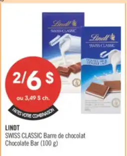 Pharmaprix LINDT SWISS CLASSIC Chocolate Bar offer