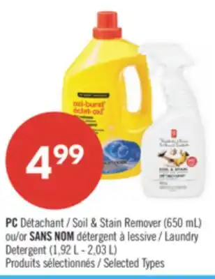 Pharmaprix PC Soil & stain remover (650 ml) or NO NAME Laundry detergent (1.92 L - 2.03 L) offer