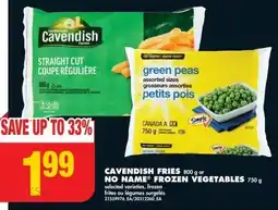 No Frills No name frozen vegetables offer