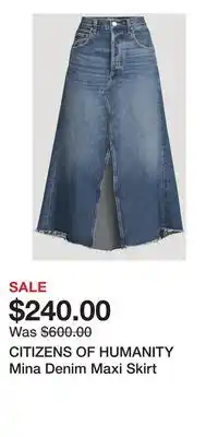 Holt Renfrew CITIZENS OF HUMANITY Mina Denim Maxi Skirt offer