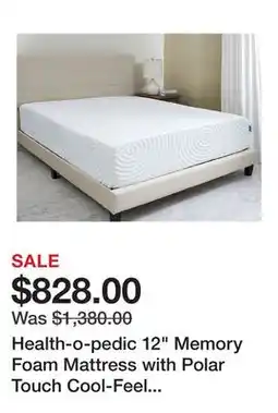 TSC Stores Health-o-pedic 12 Memory Foam Mattress with Polar Touch Cool-Feel Fabric offer