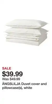 IKEA ÄNGSLILJA Duvet cover and pillowcase(s), white offer