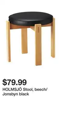 IKEA HOLMSJÖ Stool, beech/Jonsbyn black offer