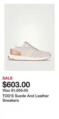 Holt Renfrew TOD'S Suede And Leather Sneakers offer