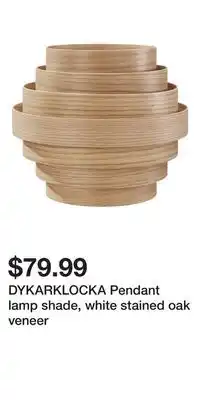 IKEA DYKARKLOCKA Pendant lamp shade, white stained oak veneer offer