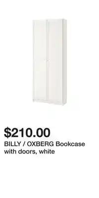 IKEA BILLY / OXBERG Bookcase with doors, white offer