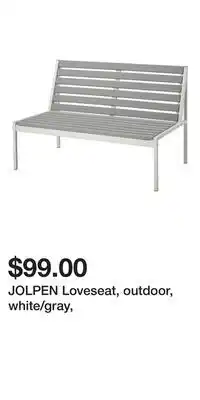 IKEA JOLPEN Loveseat, outdoor, white/gray offer