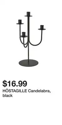 IKEA HÖSTAGILLE Candelabra, black offer