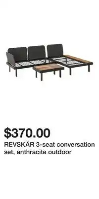 IKEA REVSKÄR 3-seat conversation set, anthracite outdoor offer