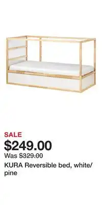 IKEA KURA Reversible bed, white/pine offer