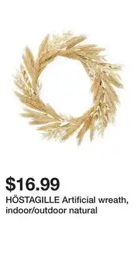 IKEA HÖSTAGILLE Artificial wreath, indoor/outdoor natural offer