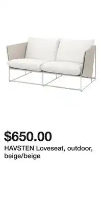 IKEA HAVSTEN Loveseat, outdoor, beige/beige offer