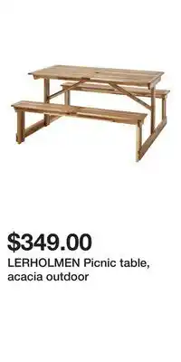 IKEA LERHOLMEN Picnic table, acacia outdoor offer