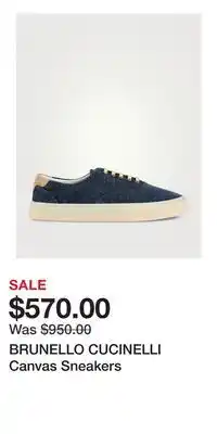 Holt Renfrew BRUNELLO CUCINELLI Canvas Sneakers offer
