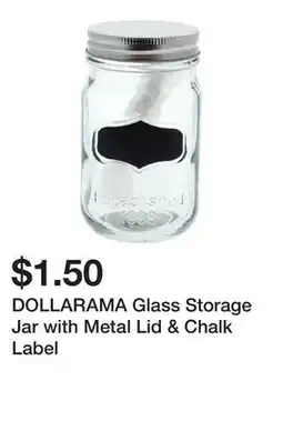Dollarama DOLLARAMA Glass Storage Jar with Metal Lid & Chalk Label offer