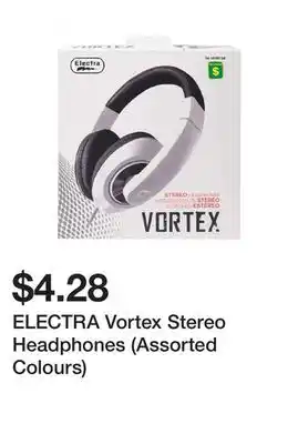 Dollarama ELECTRA Vortex Stereo Headphones (Assorted Colours) offer