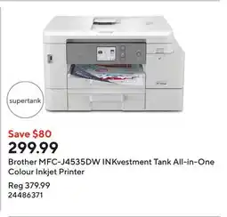 Staples Brother MFC-J4535DW INKvestment Tank All-in-One Colour Inkjet Printer offer