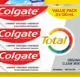 Walmart Colgate Total 3 x 120 mL Toothpaste offer
