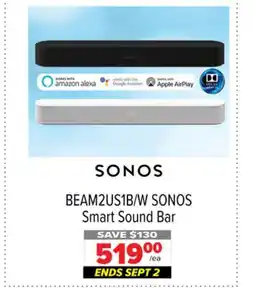2001 Audio Video SONOS Smart Sound Bar offer