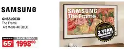 2001 Audio Video SAMSUNG 65 The Frame Art Mode 4k QLED TV offer