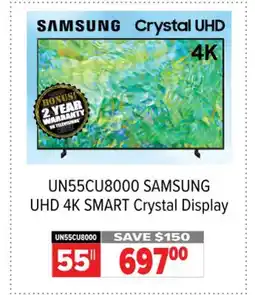 2001 Audio Video Samsung UHD 4K SMART Crystal Display offer